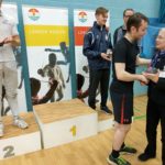 International Referee Selector Pat Casey presenting epee awards